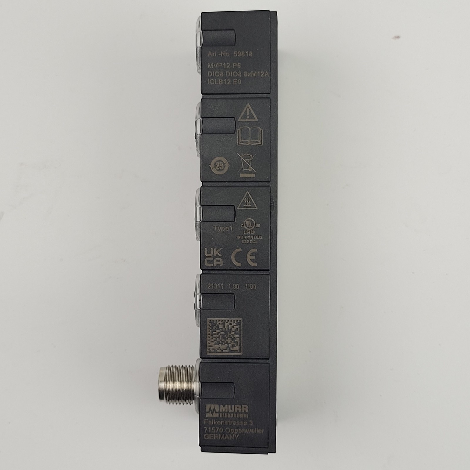 Murr Elektronik 59818 MVP12-P6 DIO8 DIO8 8xM12A IOLB12 E0, IO-Link Class, 24VDC