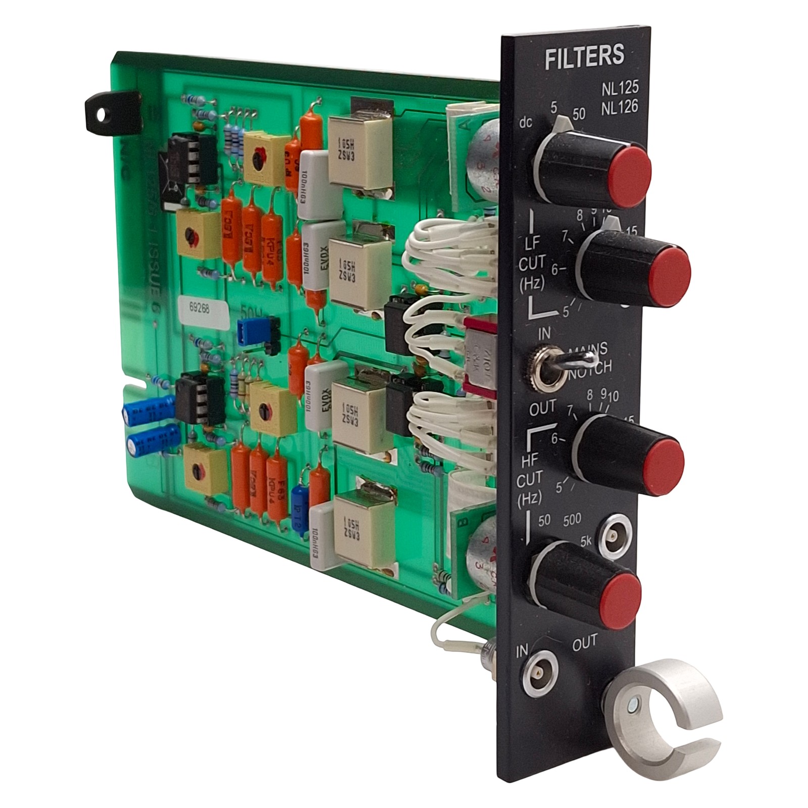 Digitimer NL125/6 NeuroLog Band Pass Filter Module, 50/60Hz Notch Filter, ±10VDC