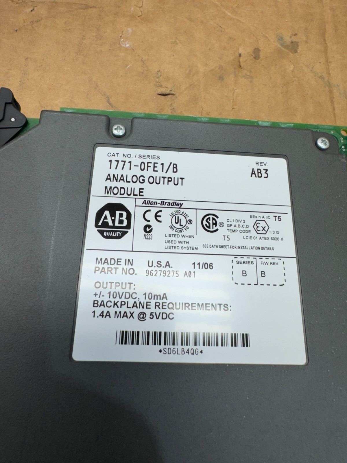 NEW IN BOX ALLEN-BRADLEY PLC-5 ANALOG OUTPUT MODULE 1771-OFE1 SERIES B