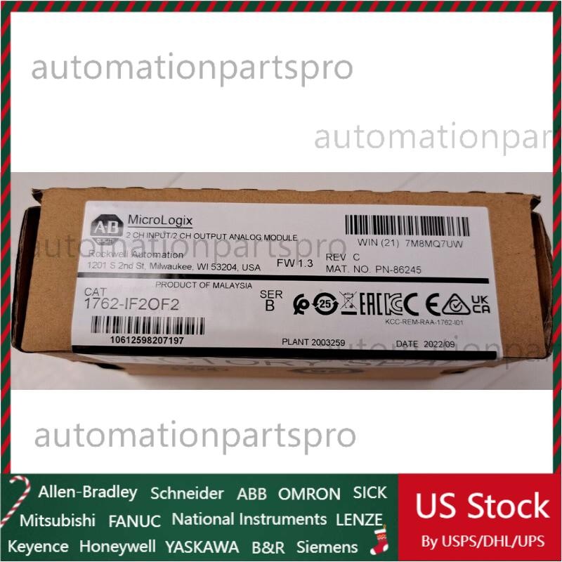 New 1762-IF2OF2 Allen Bradley Analog I/O Module 1762-IF20F2 AB US