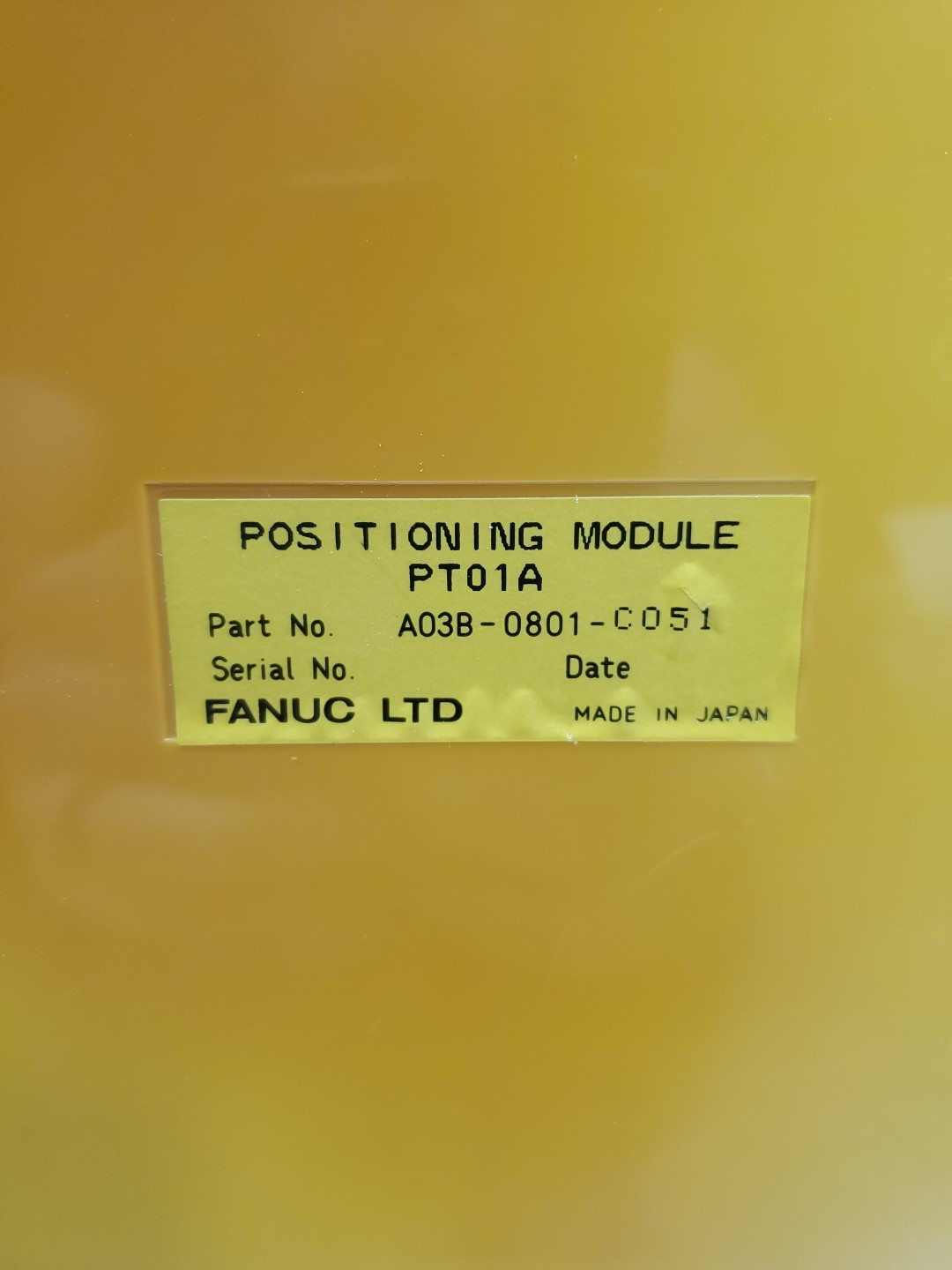 Fanuc A03B-0801-C051 (PTO1A) Positioning Module **BROKEN PLASTIC** 3D-49