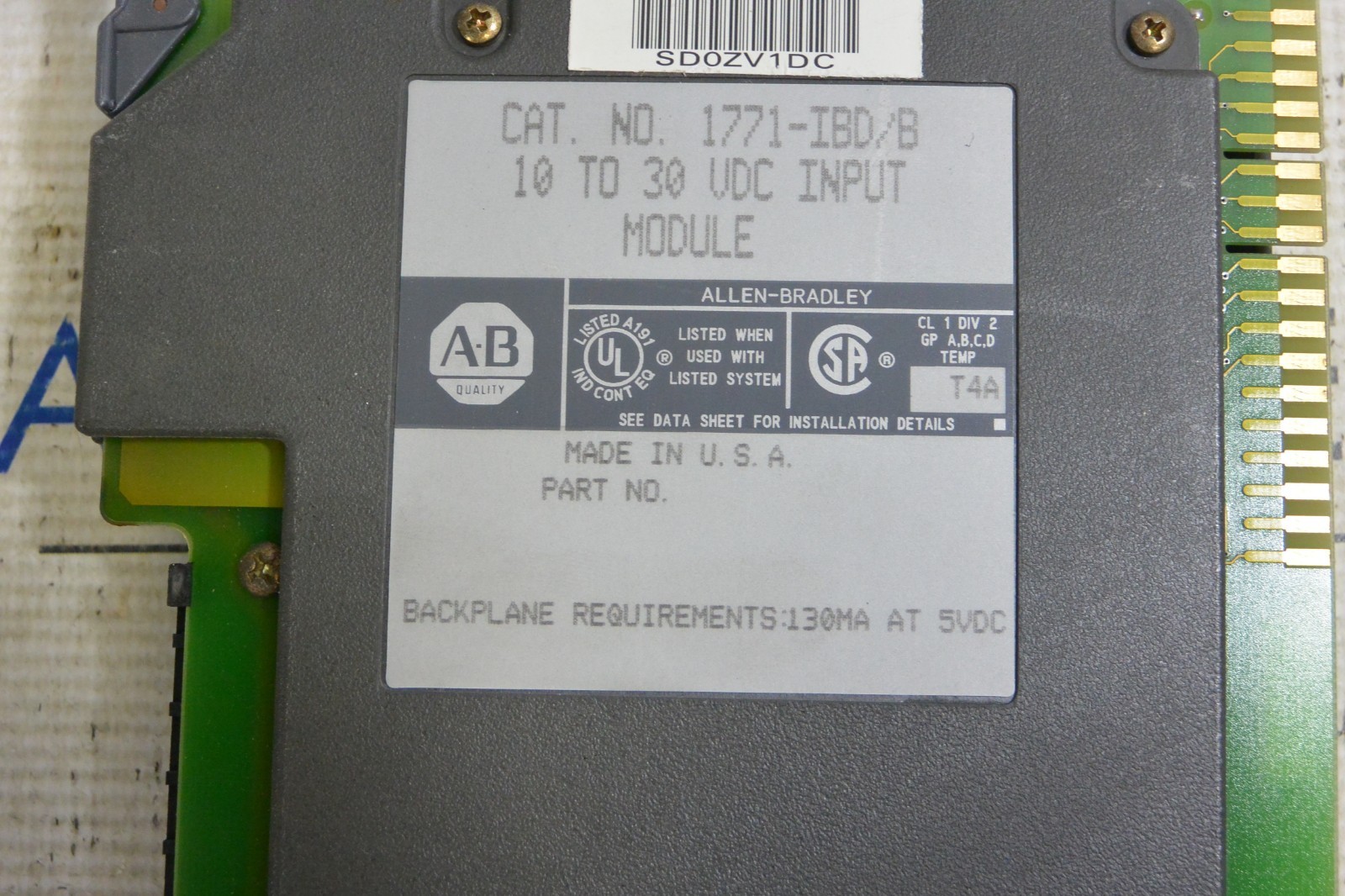 ALLEN BRADLEY 1771-IBD/B 10 TO 30 VDC INPUT MODULE