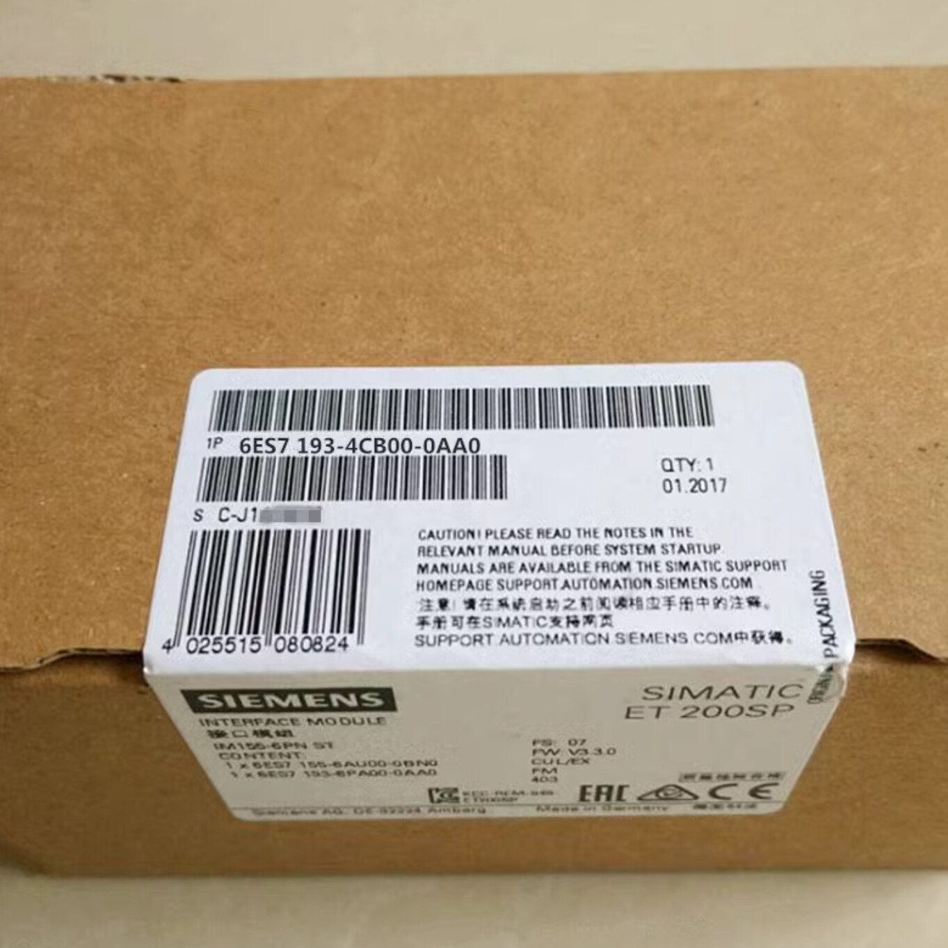 SIEMENS ET200S Terminal Module 6ES7193-4CB00-0AA0