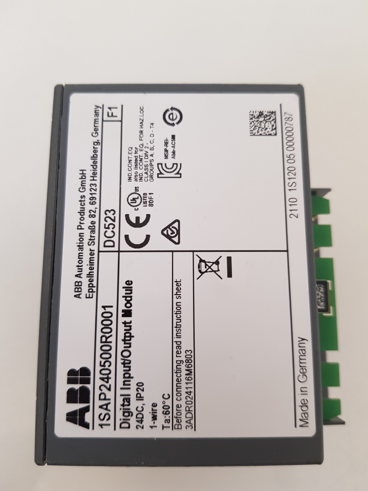 ABB DC523 1SAP240500R0001 Digital i/o Module