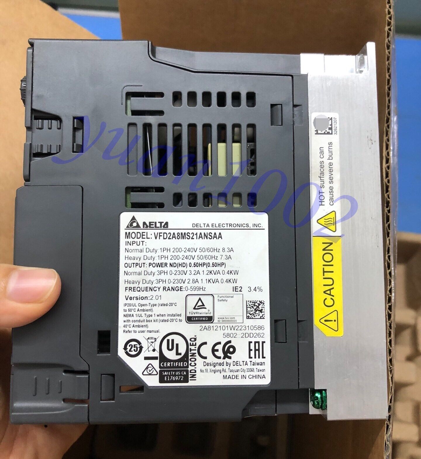 1PCS NEW Delta VFD2A8MS21ANSAA 0.4KW 220V Frequency converter Fast FedEx or DHL