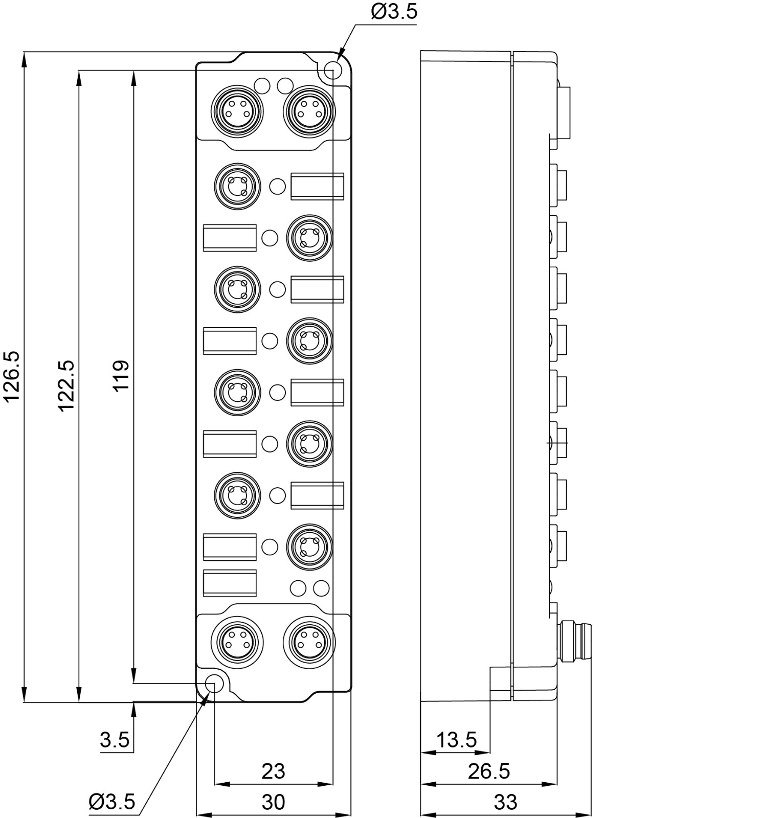 Beckhoff EP2338-0001 EtherCAT Box 8 Channel Digital Combo 24V DC 10μs 0.5A, M8