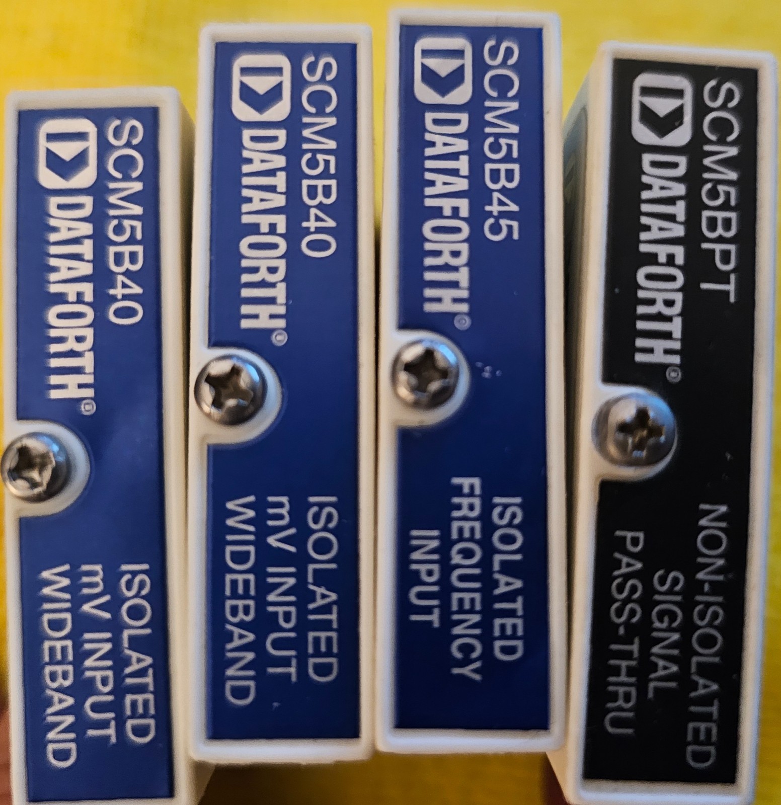 Lot of 4 Dataforth SCM5B Modules – SCM5BPT-1367, SCM5B45-02, SCM5B40-03 (x2)