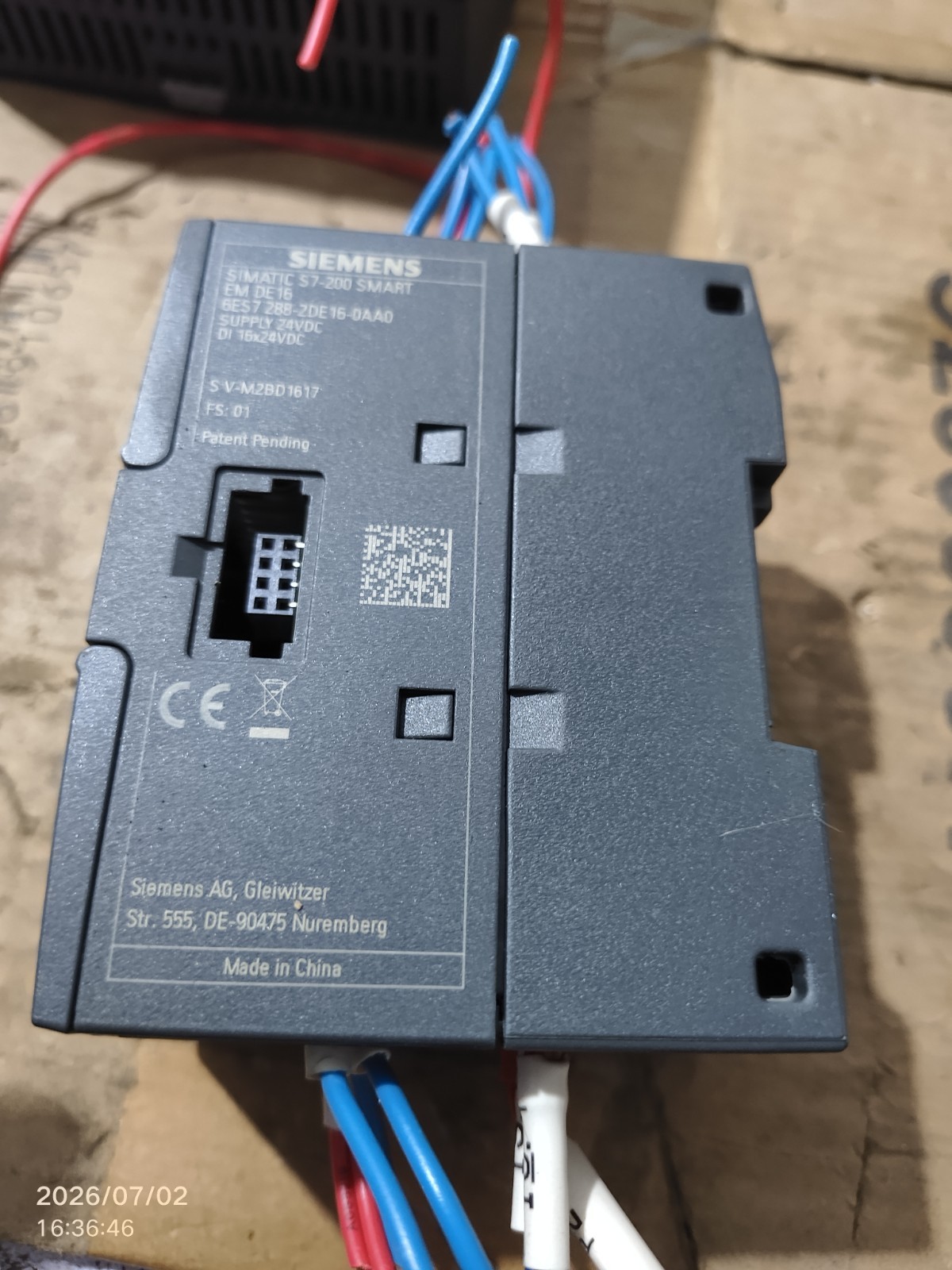 SIEMENS 6ES7 288-2DE16-0AA0 DIGITAL INPUT MODULE SIMATIC S7-200 SMART EM DE16