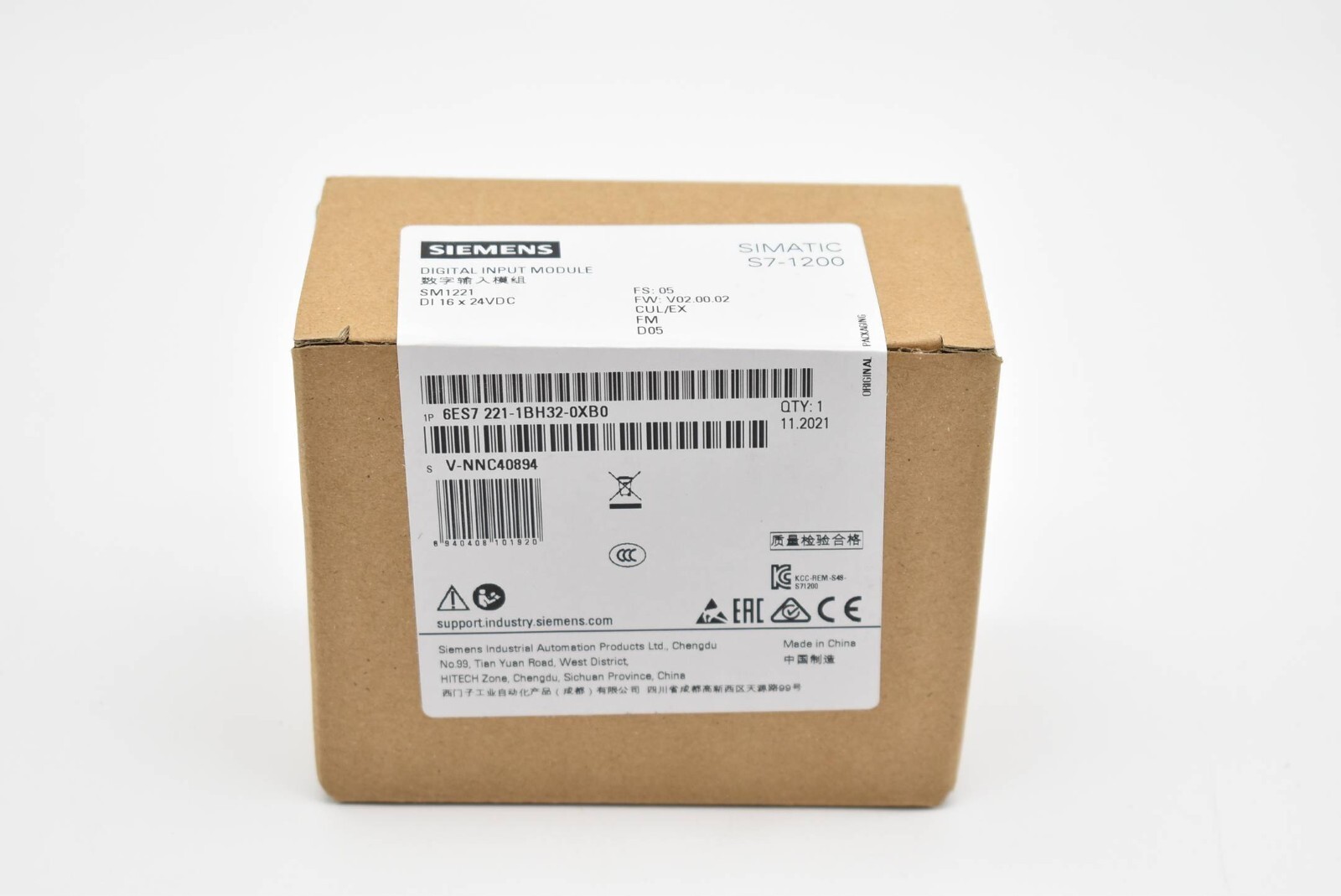 SIEMENS 6ES7221-1BH32-0XB0 SIMATIC S7-1200 DIGITAL INPUT MODULE SM 1221