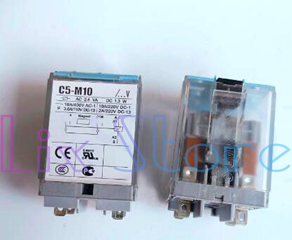2PC Intermediate relay C5-M10 DC24V 4-pin PLC Output