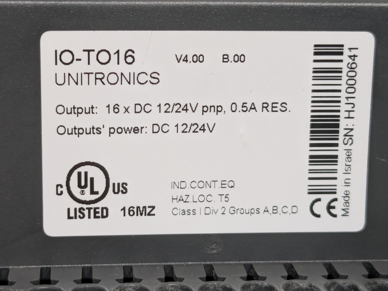 Unitronics IO-TO16 Input/Output Expansion Module – Long Cable