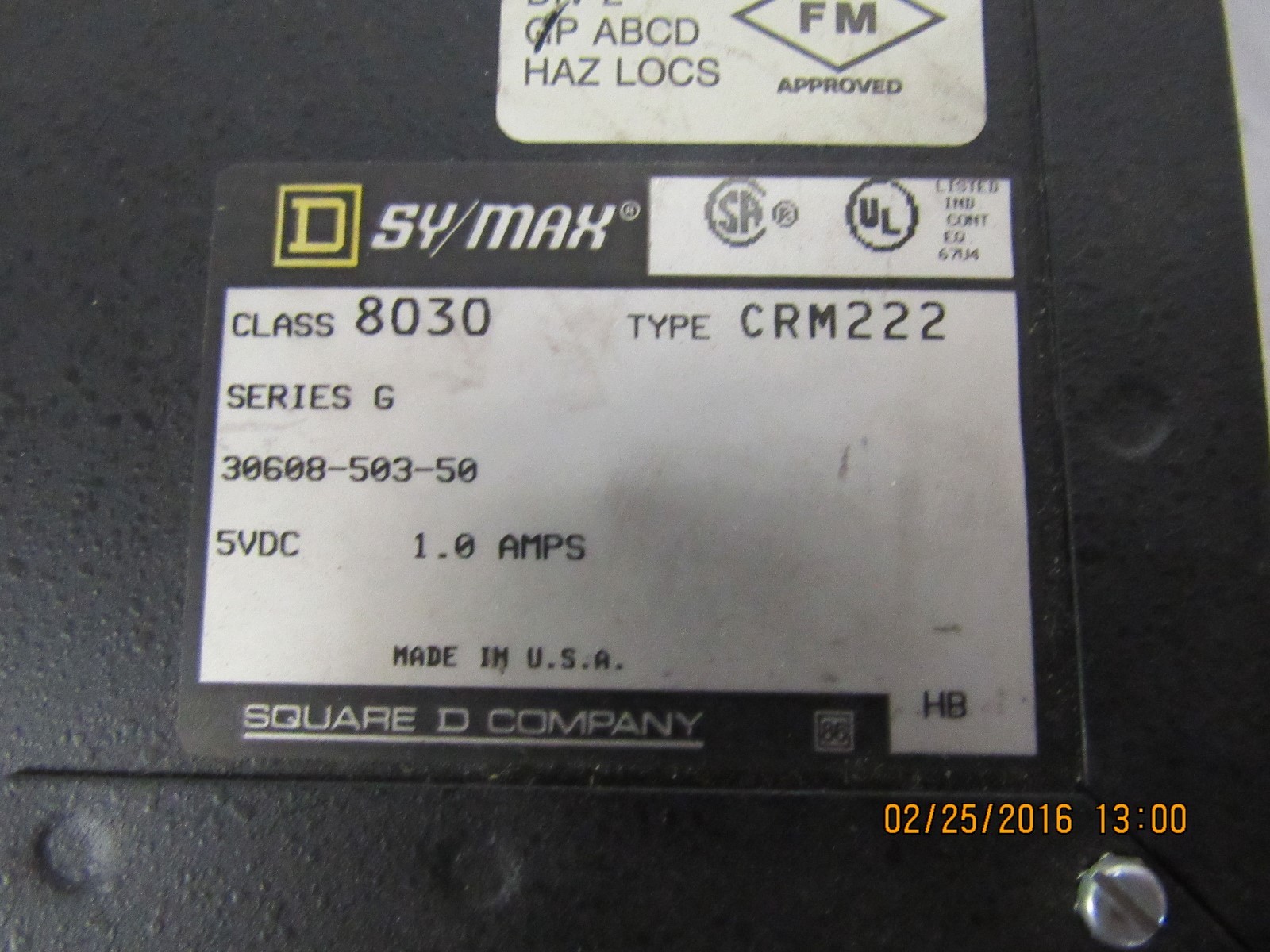 SQUARE D SY/MAX 8030 CRM222 USED