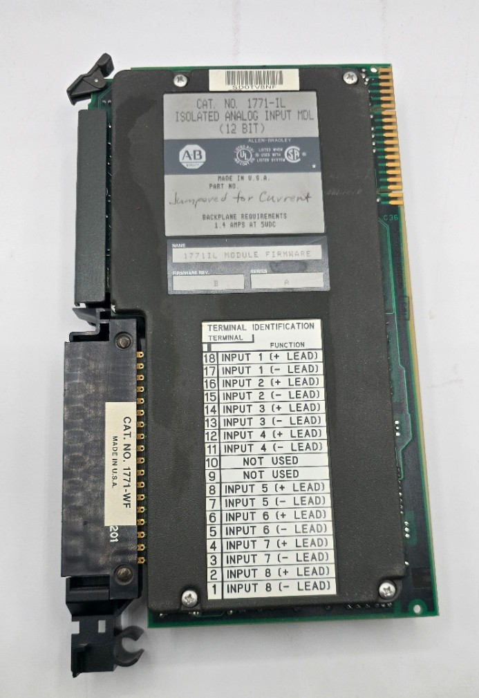 ALLEN BRADLEY 1771-IL ISOLATED ANALOG INPUT MODULE 12 BIT Rev. B SER. A 1.4A 5V