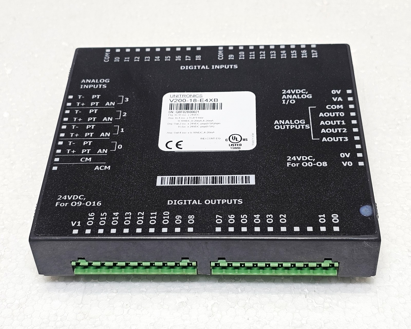 UNITRONICS V200-18-E4XB SNAP-IN I/O MODULE ANALOG/DIGITAL #2
