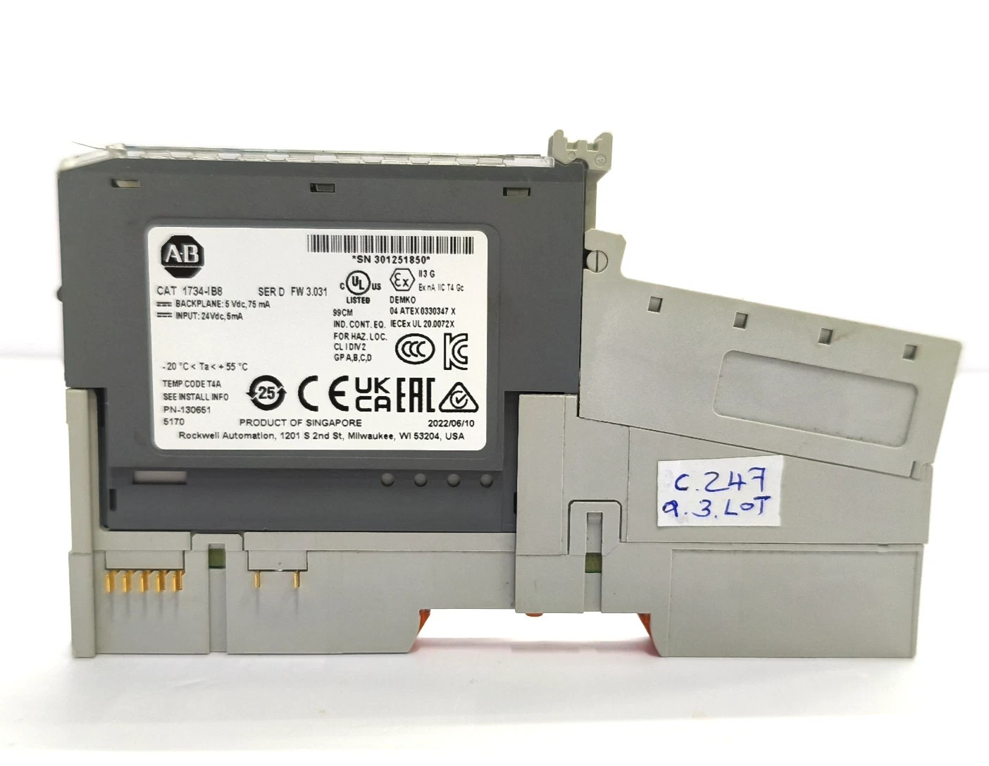 ALLEN-BRADLEY 1734-IB8 MODULE 1734-RTBS, 1734-MB LOT OF 3X