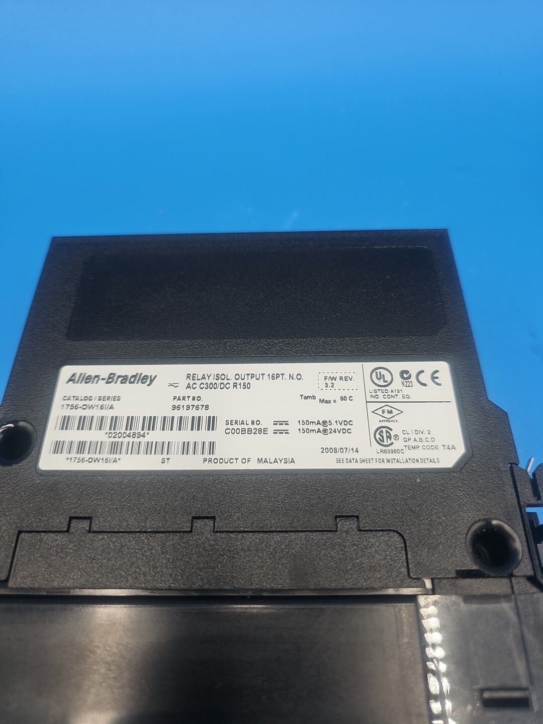 Allen Bradley 1756-OW16I Series A ControlLogix Relay Output Module