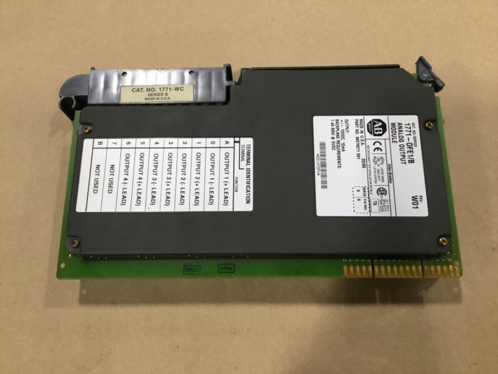 Allen-Bradley 1771-0FE1/B W01 Analog Output Module #05Z31