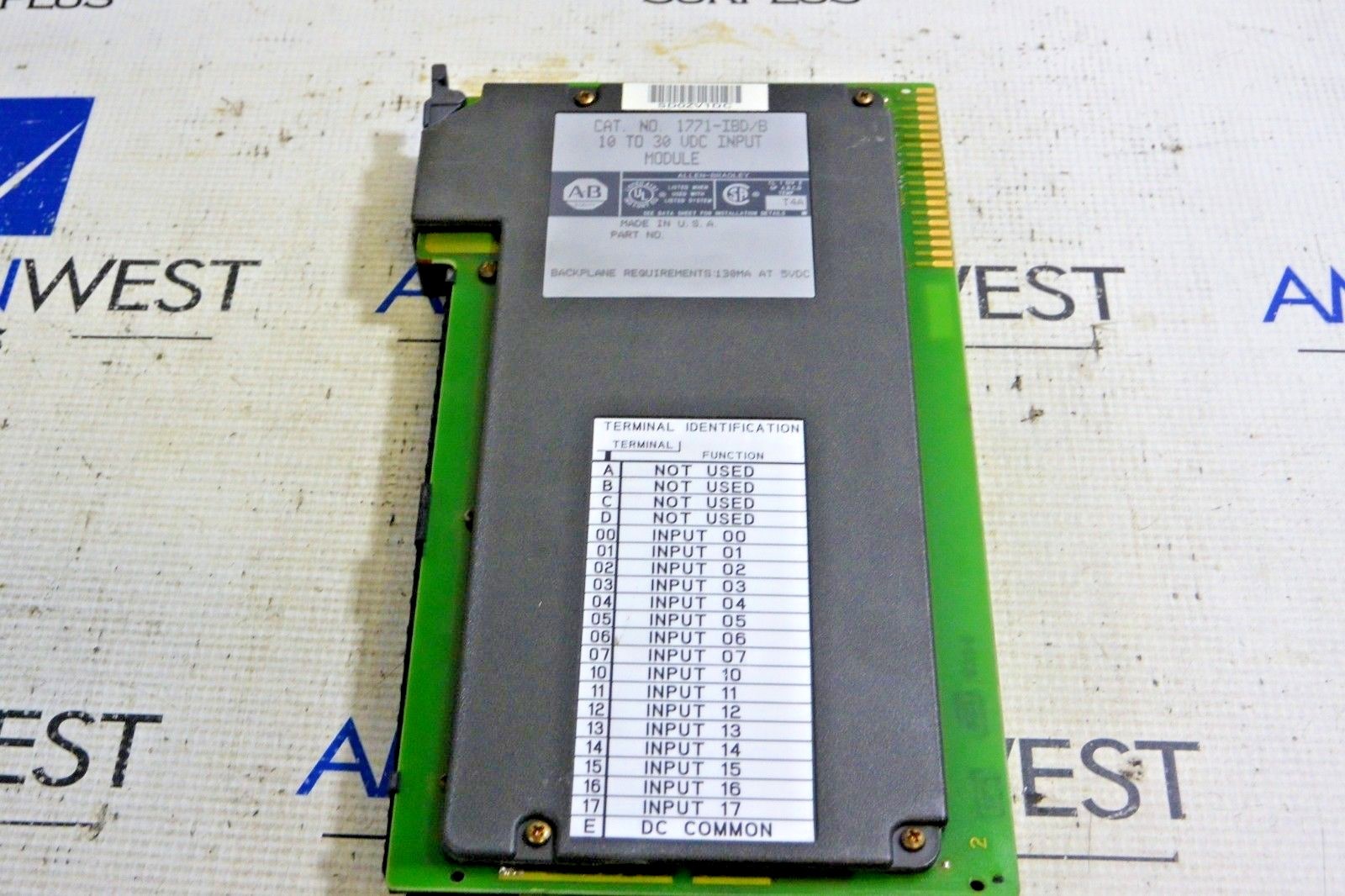 ALLEN BRADLEY 1771-IBD/B 10 TO 30 VDC INPUT MODULE
