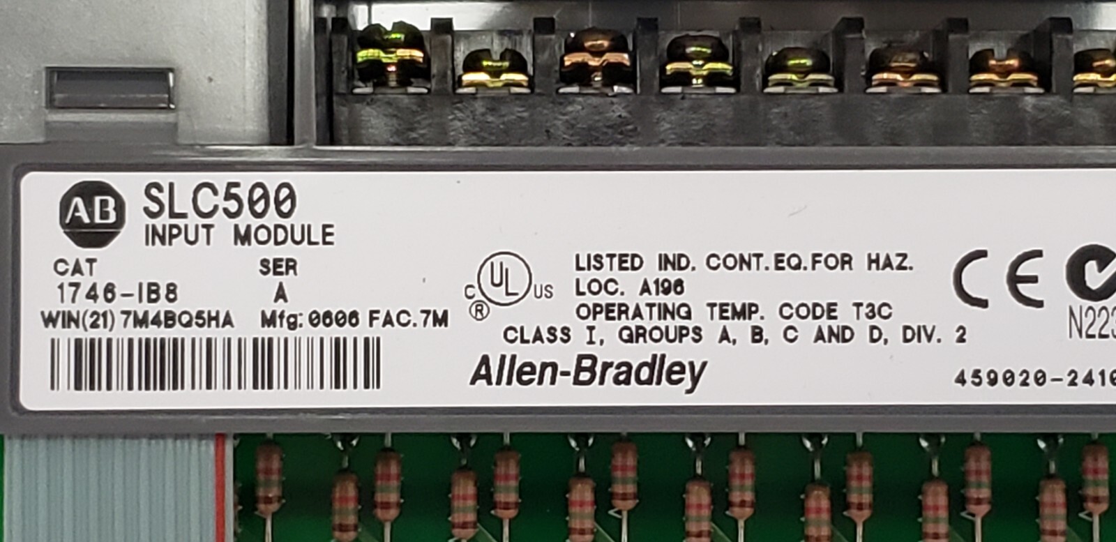 ALLEN BRADLEY 1746-IB8 SLC500 INPUT MODULE, SER. A, 10-30VDC