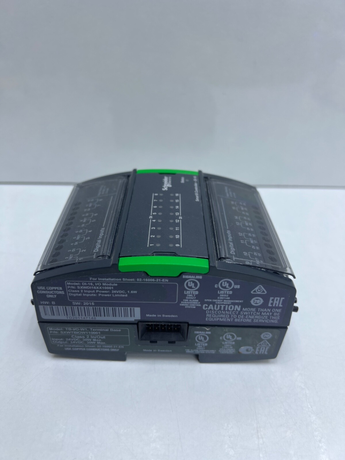 SCHNEIDER DI-16 I/O MODULE SXWDI16XX10001 Smartx Controller + TB-I/O-W1 Terminal