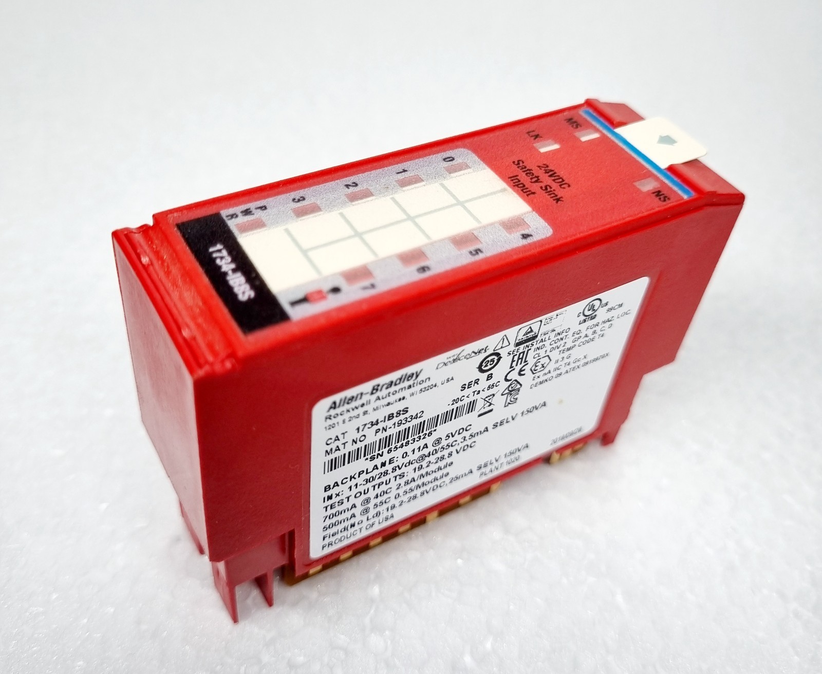Allen-Bradley 1734-IB8S SER B PN-193342 8Ch Digital Safety Sink Input Module