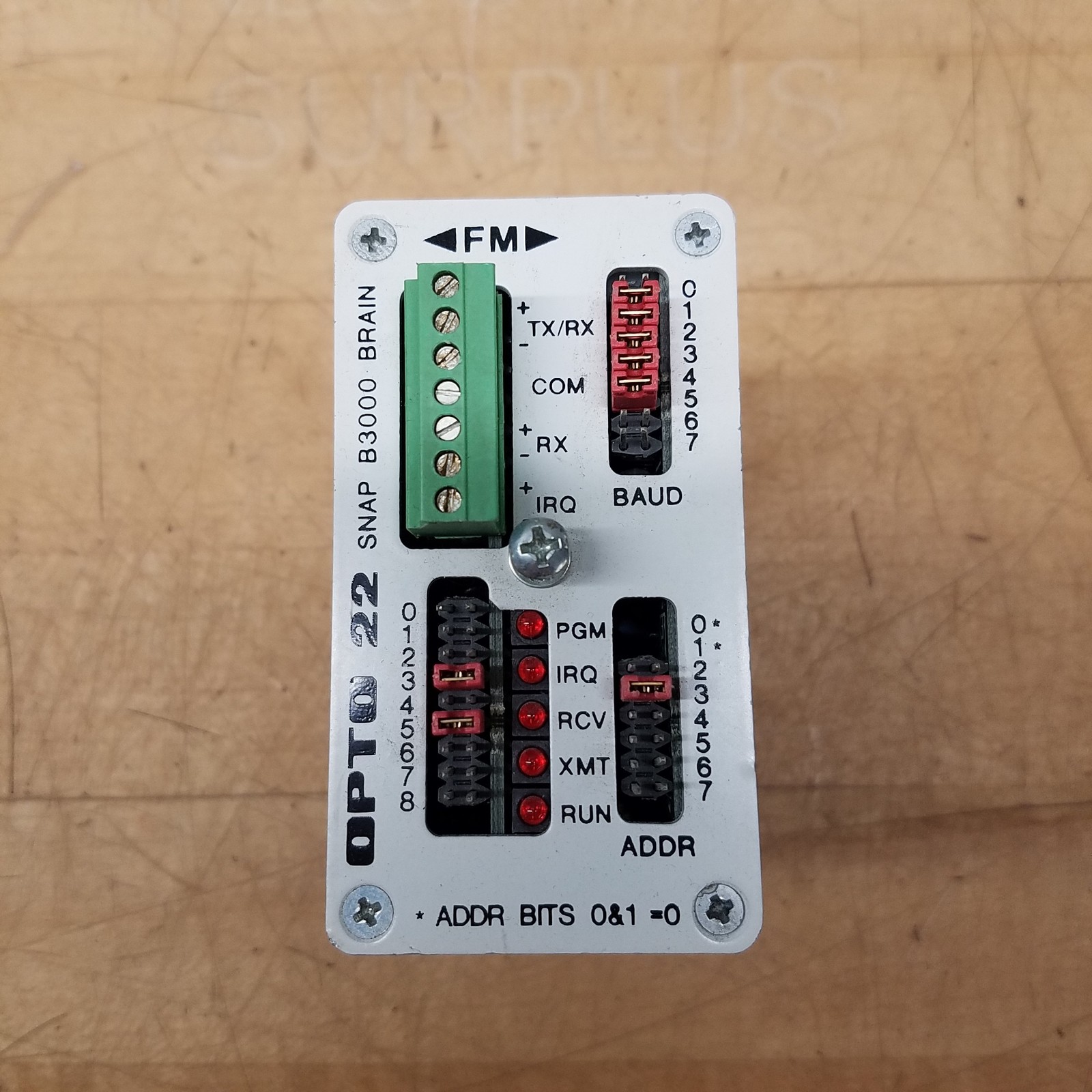 OPTO22 SNAP B3000 Ethernet I/O Brain Addr Bits 0&1 =0 – USED