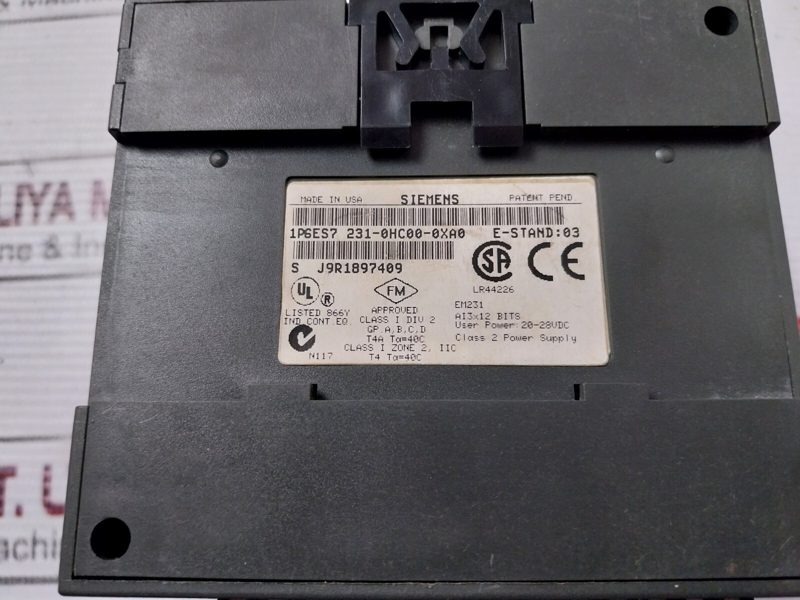 Siemens EM231 Analog Input Module 6ES7 231-0HC00-0XA0