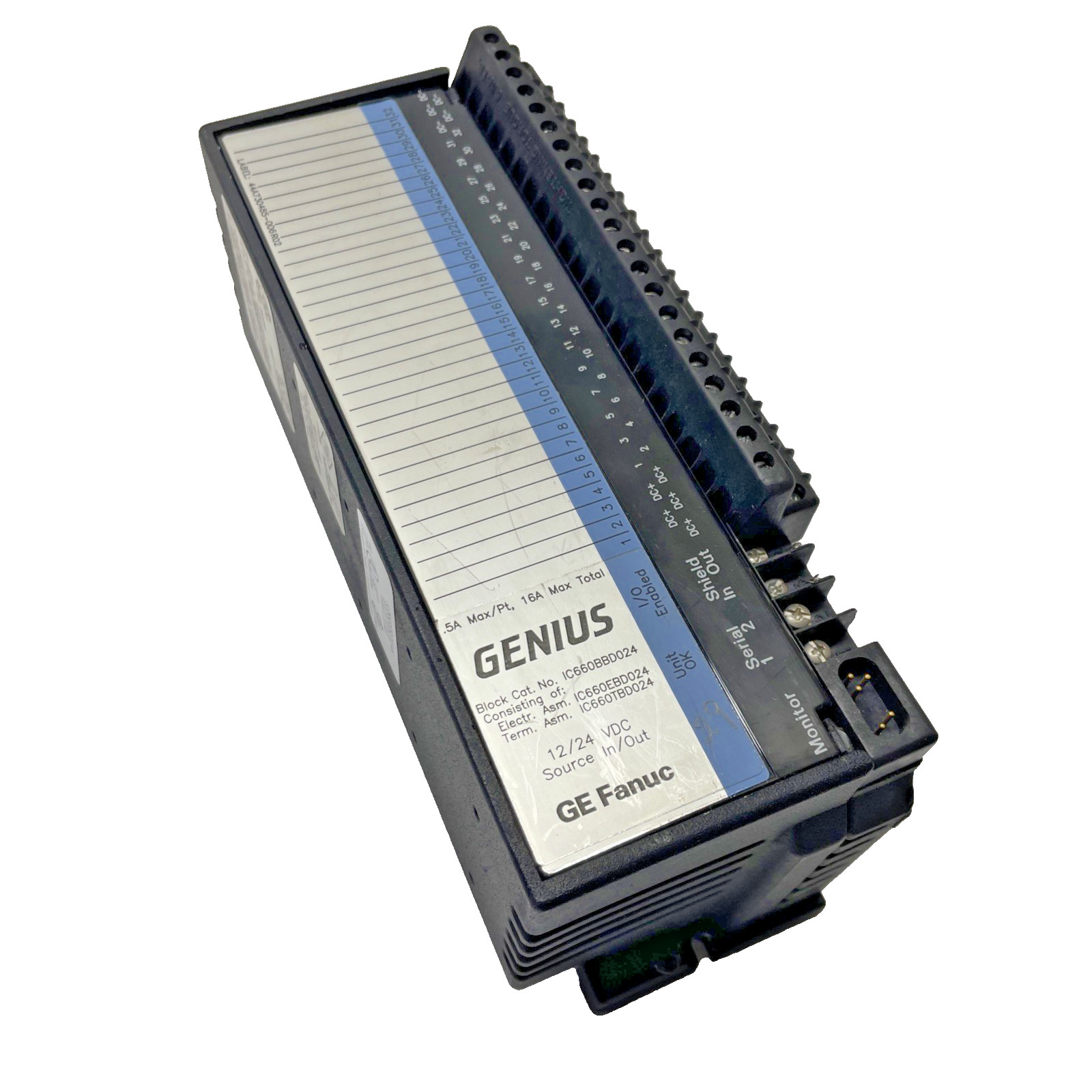 GE Fanuc IC660BBD024 I/O Block Assembly 32-Circuit 12-24 VDC (EBD024K + TBD024K)