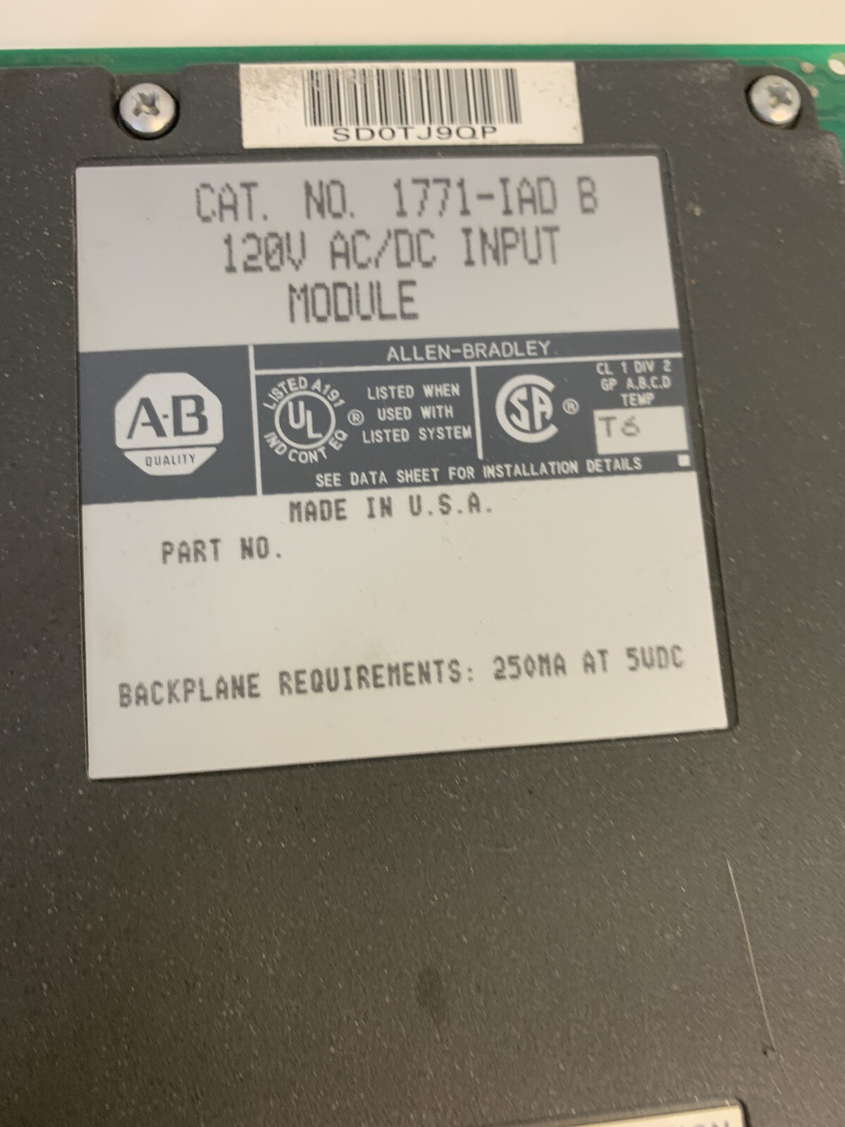 1771-ID16 /A,IAD /B,IQ16/B Input&1771-P4S120V AC Power Supply Modules AB 4 Total