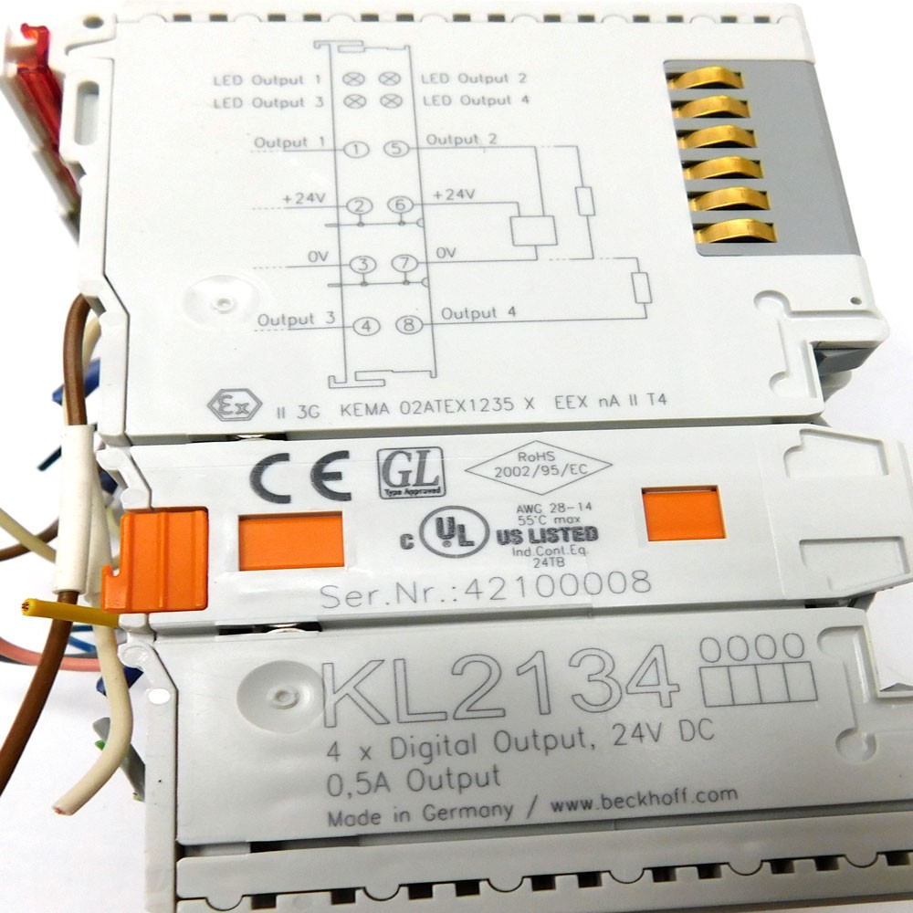 (Assorted Lot of 4) Beckhoff Input/Output Modules (2)KL1114 (2)KL2134