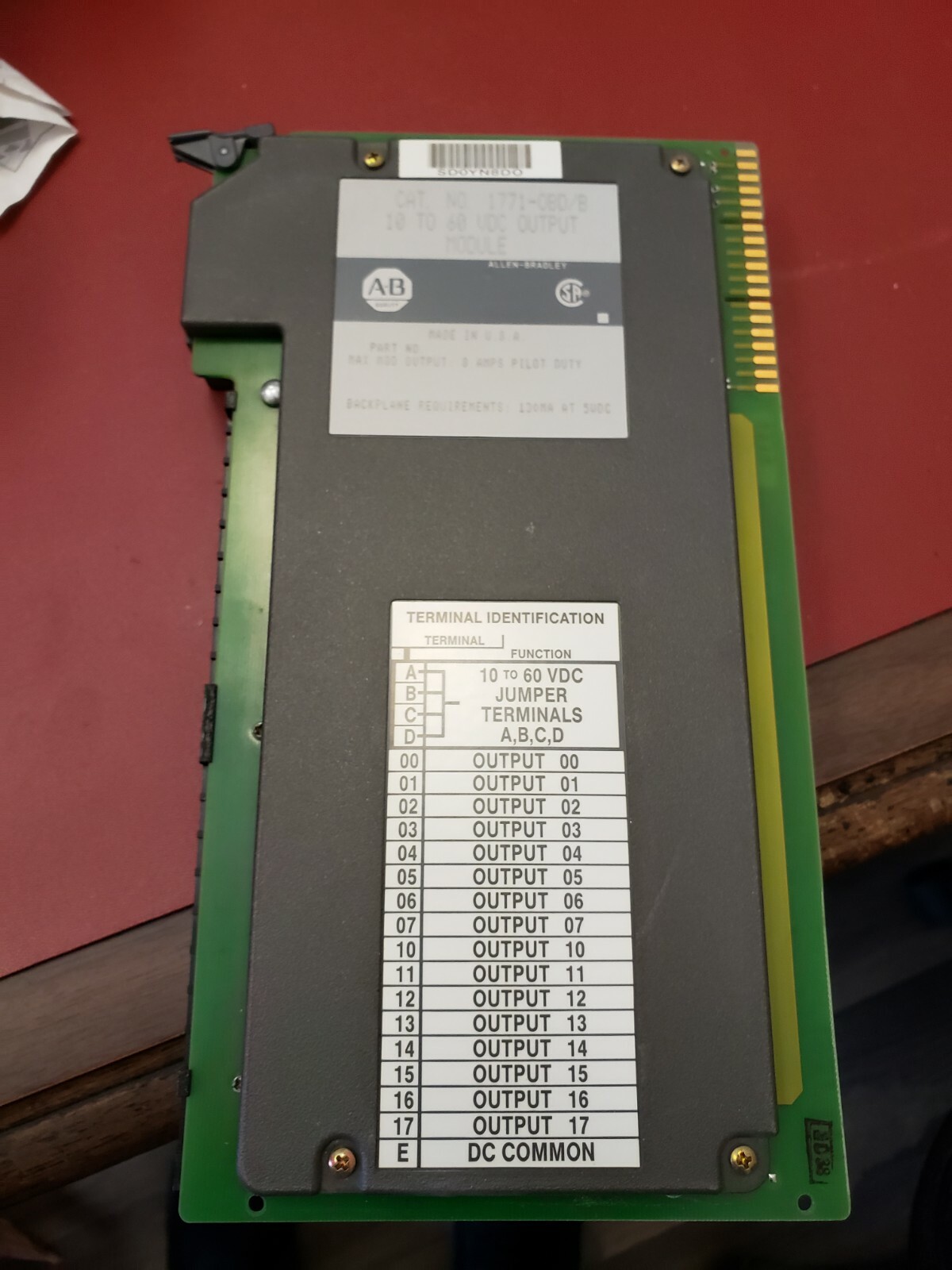 ALLEN-BRADLEY 1771-OBD/B 10 TO 60 VDC OUTPUT MODULE – USED – FREE SHIPPING