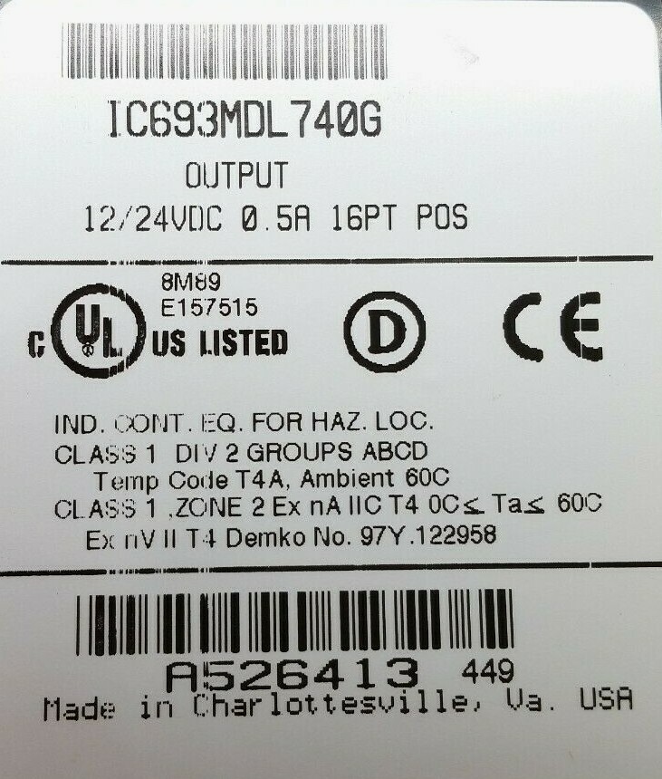 GE Fanuc IC693MDL740G Output Module