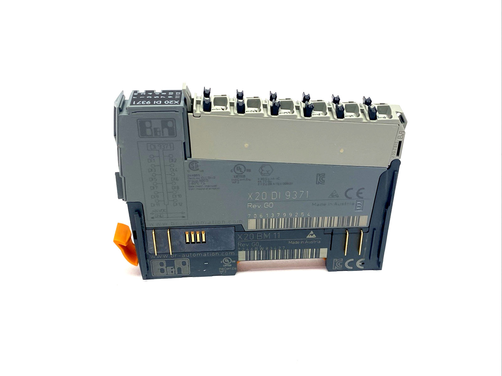 B&R X20DI9371 Digital Input Module, 12 Input, Sink Single Wire Connection 24VDC