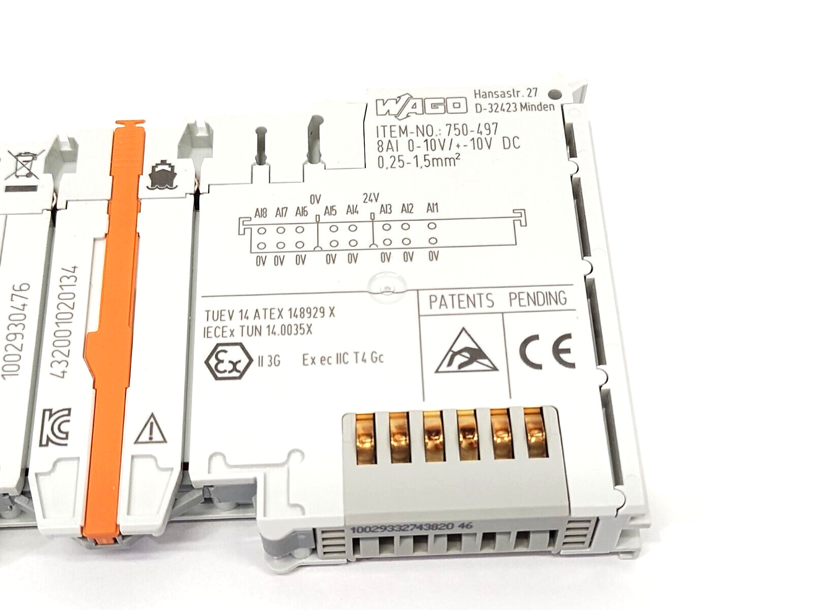 Wago 750-497 8-Channel Analog Input Module, 8AI 0-10VDC