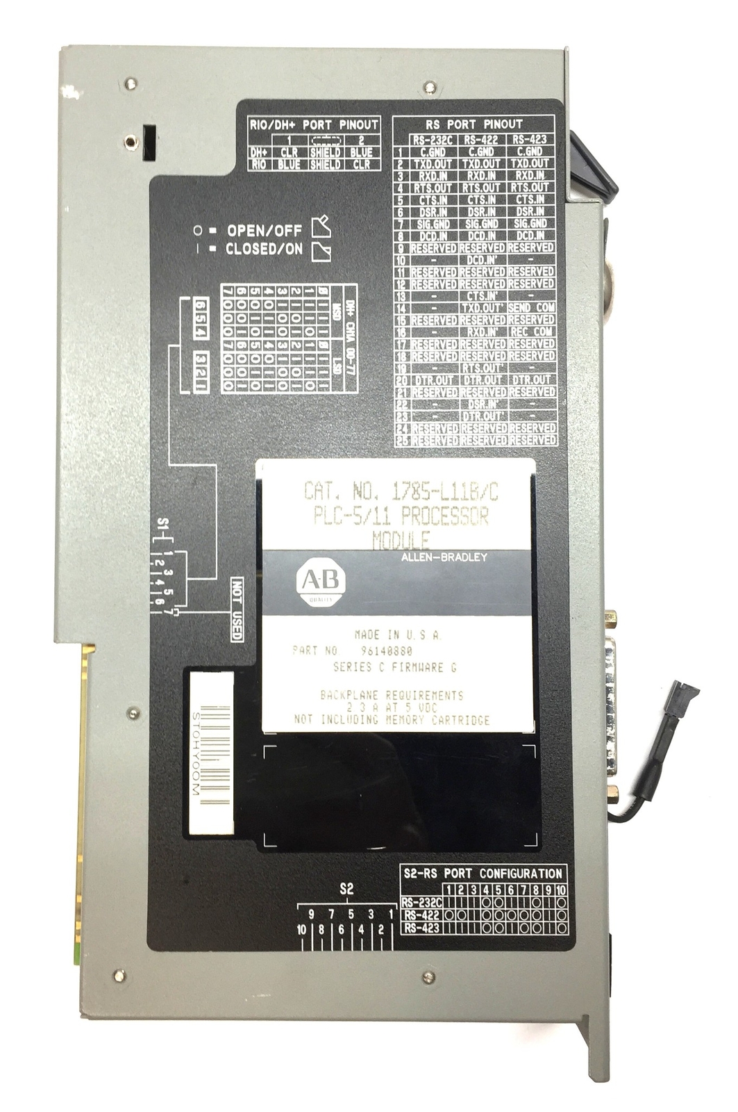 Allen-Bradley PLC-5/11 Processor Module 1785-L11B/C (96140880) USED