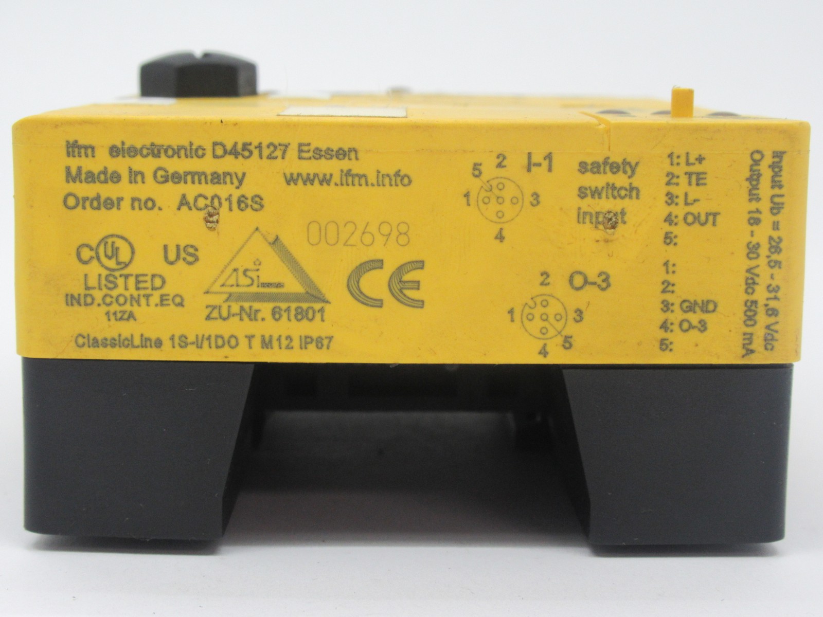 Ifm AC016S Safe AS-Interface ClassicLine Module 26.5-31.6VDC USED