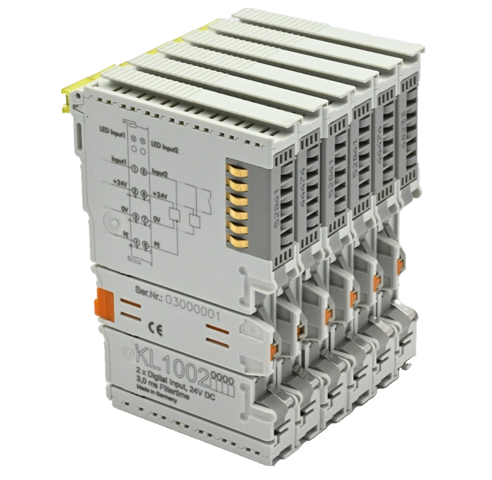 Lot of 6x Beckhoff KL1002 Bus Terminal, 2-Channel digital input, 24 V DC, 3 ms