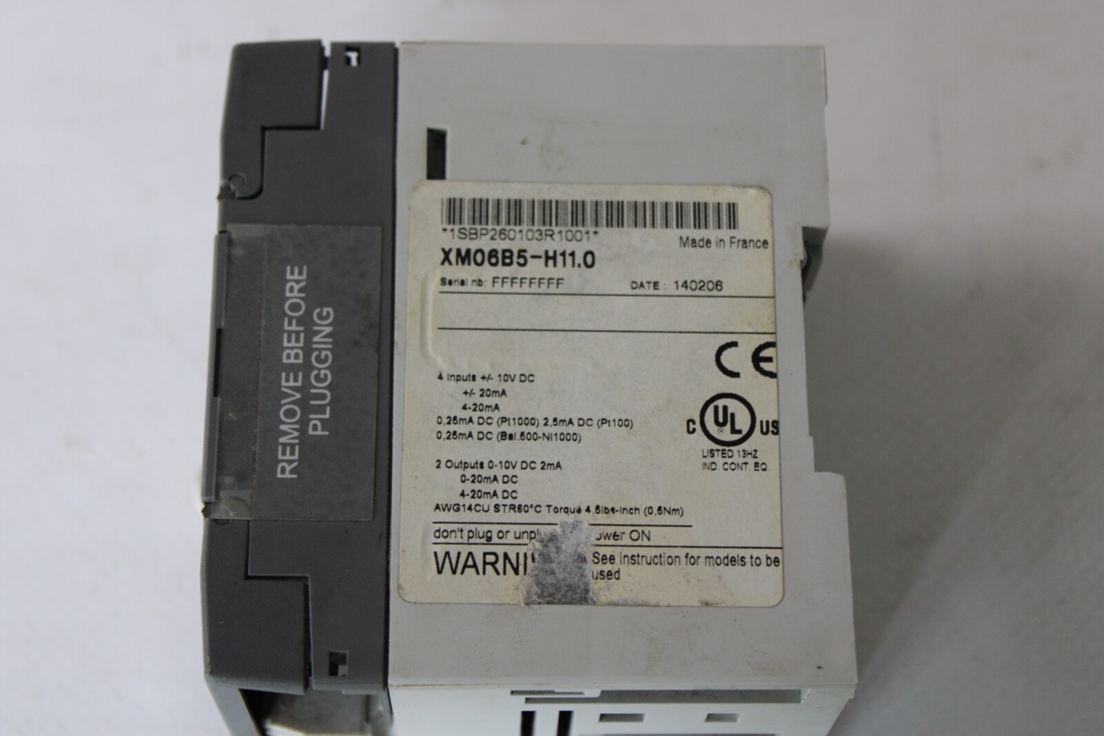 ABB XM06B5 ANALOG INPUT OUTPUT EXTENSION MODULE 1SBP260103R1001