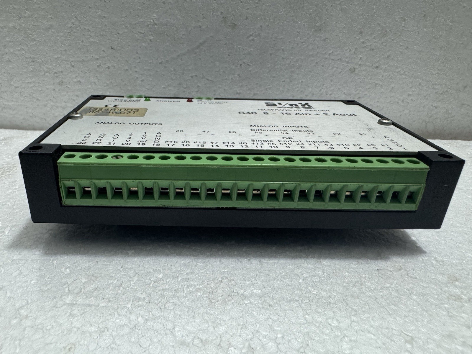 SIOX S48 8-16 AIN + 2 AOUT ANALOG INPUT OUTPUT MODULE