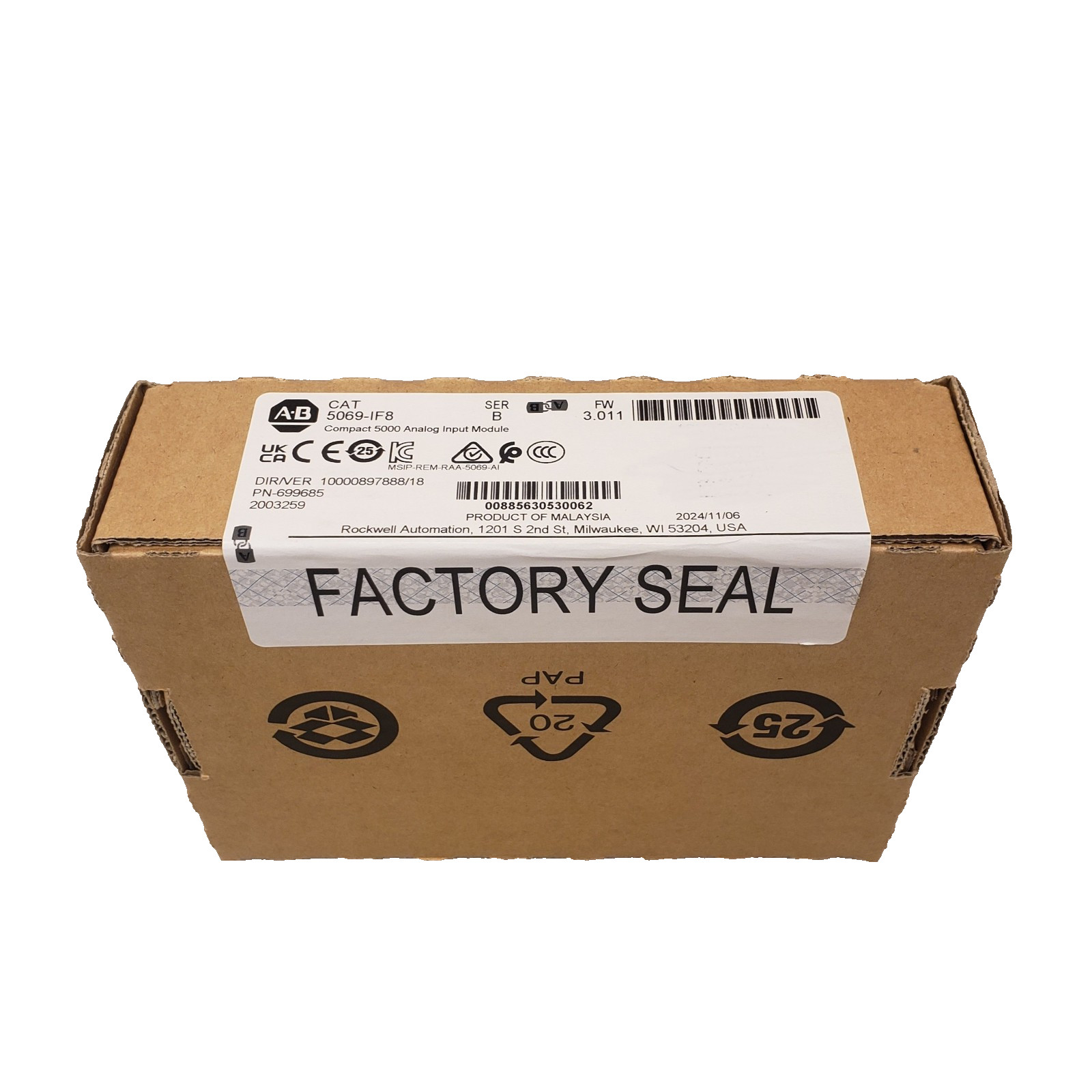 Allen-Bradley 5069-IF8 Compact 5069 8-Channel Analog Input Module FACTORY SEALED