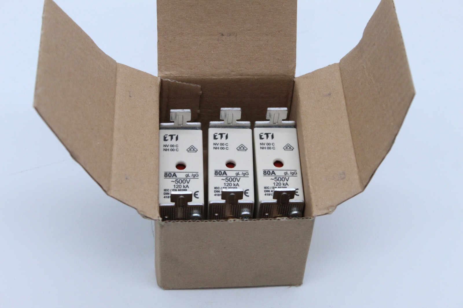 ETI NV00 C, 80A 500V, 004181213, 3 Pack