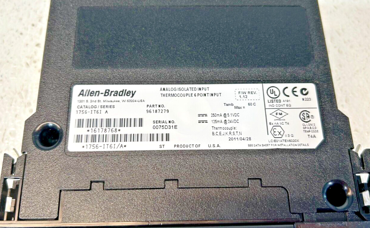 Allen-Bradley 1756-IT6I SER A Analog Islotaed In Thermocouple 6PT Input 96187279