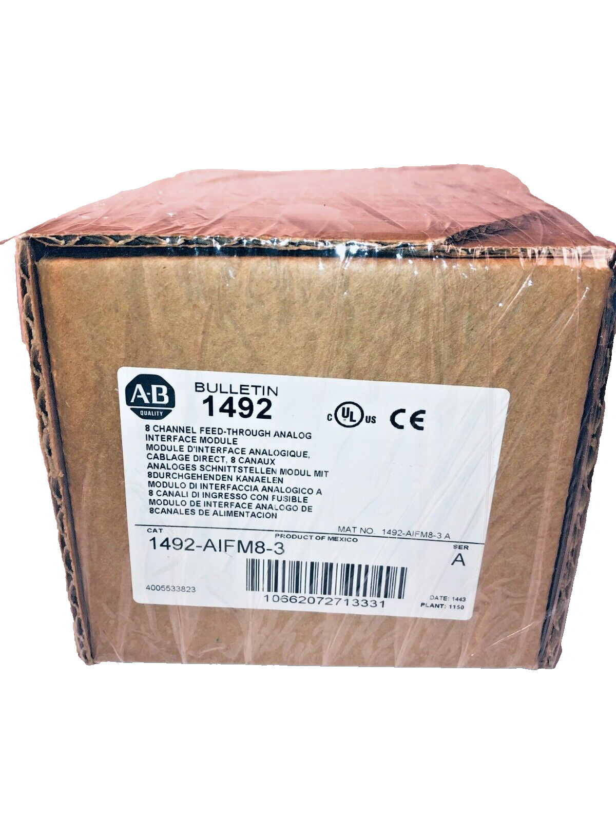 ALLEN BRADLEY 1492-AIFM8-3 ANALOG IFM INTERFACE MODULE 8 CHANNEL (NEW)