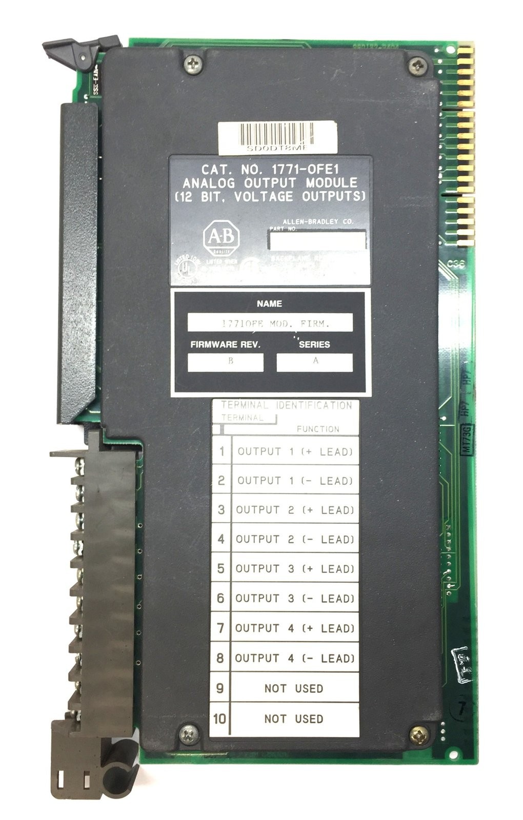Allen-Bradley 12-Bit Analog Output Module 1771-OFE1 B Firmware Rev.B/Ser.A USED