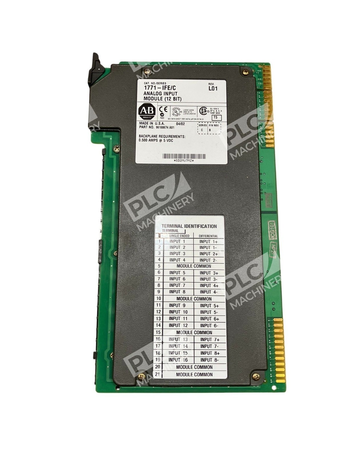Allen-Bradley 1771-IFE/C Analog Input Module (12 Bit) PLC-5 1771 I/O 0.500A 5VDC