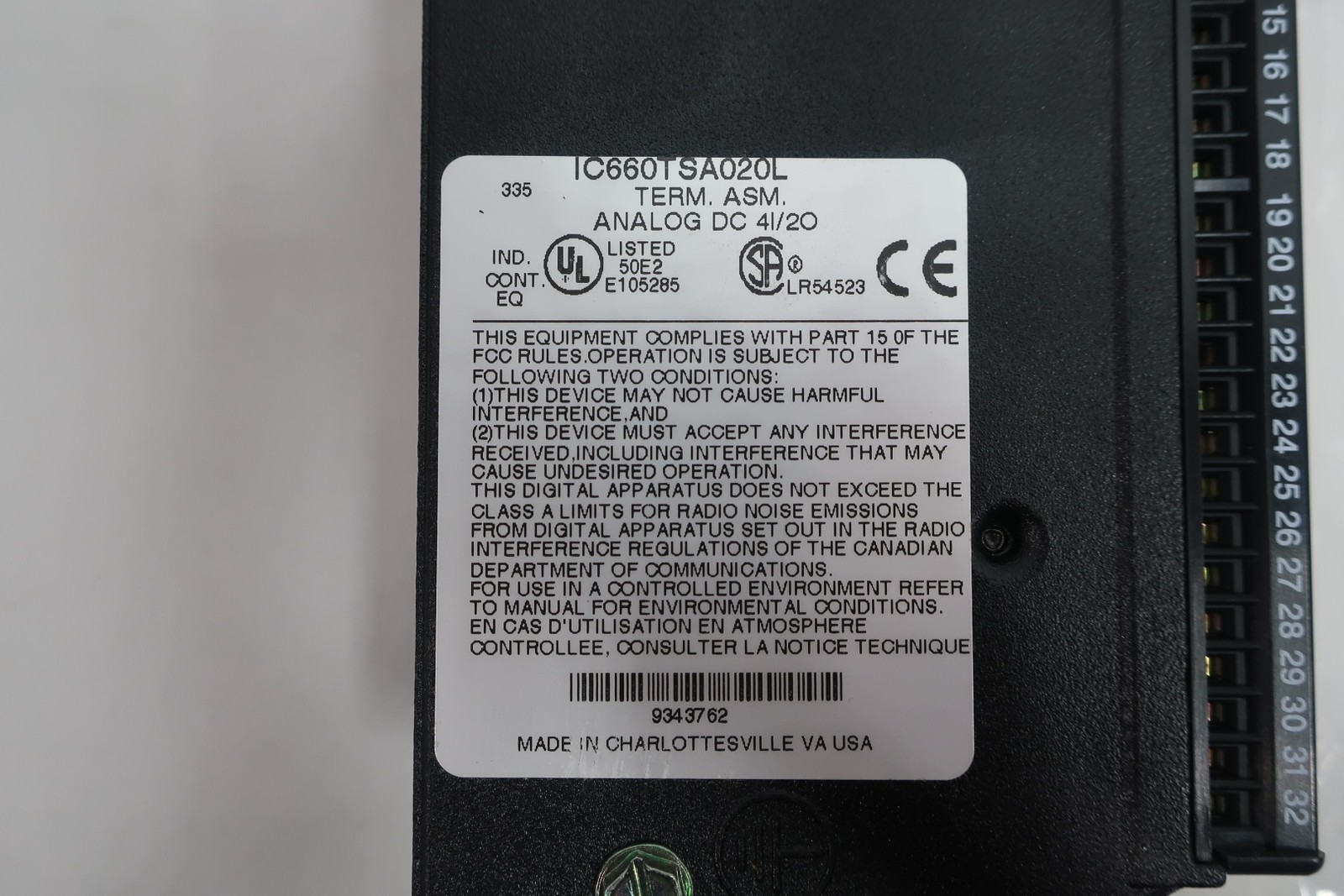Ge Fanuc IC660TSA020L Genius I/o Module