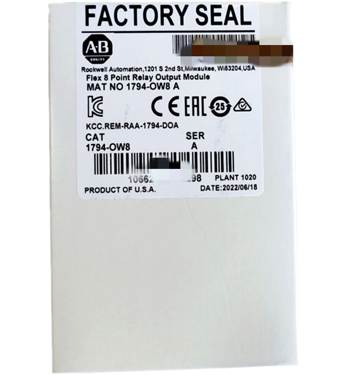 AB 1794-OW8 Ser A Flex 8 Point Relay Output Module 1794OW8 New Factory Sealed US
