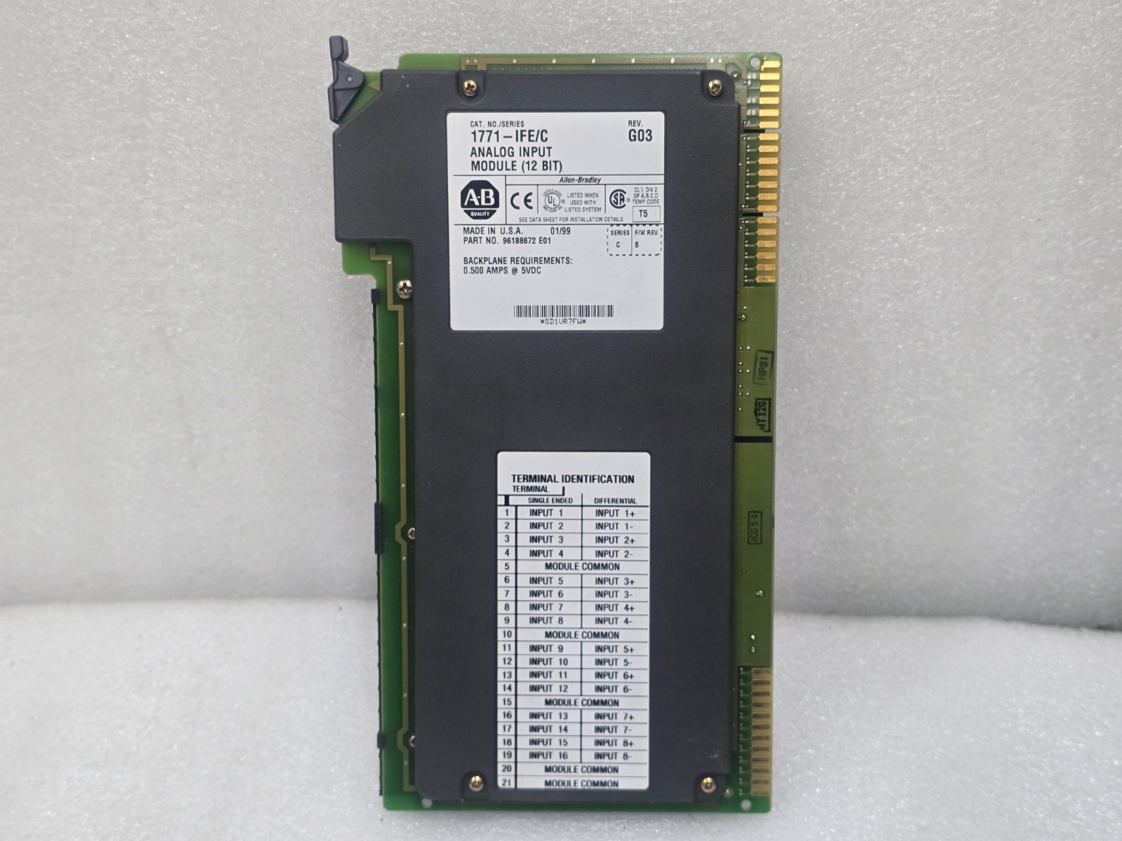 Allen-Bradley 1771-IFE/C Analog Input Module 12-Bit Rev G03 Series C
