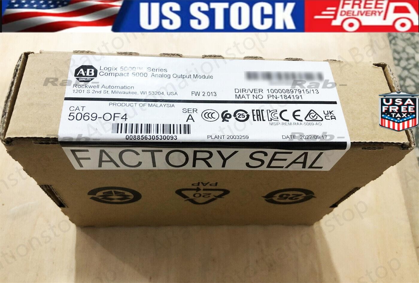 2022 NEW Allen-Bradley 5069-OF4 Logix 5000 I/O Analog Output Module US Free Tax
