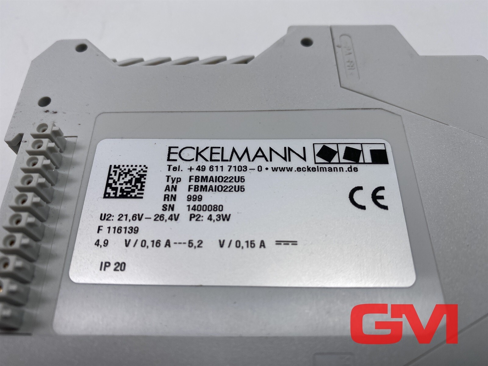 Eckelmann I/O Module FBMAIO22U5 Input Output Module 999 21.6-26.4V Output Module